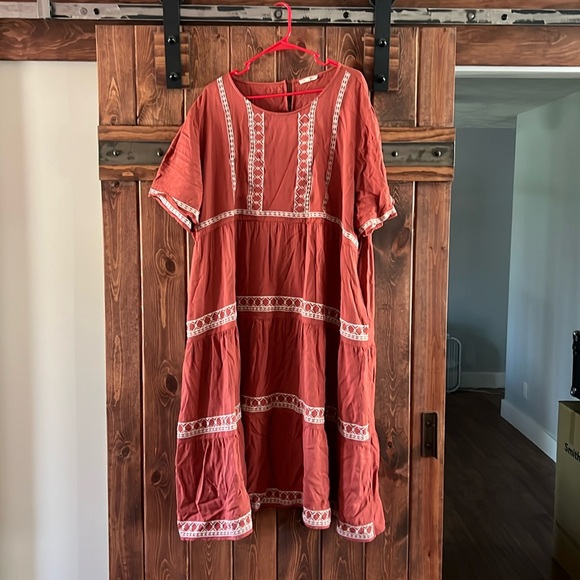 Only worn once. Cute midi Boho dress! Cute for summer/spring. - Picture 1 of 4